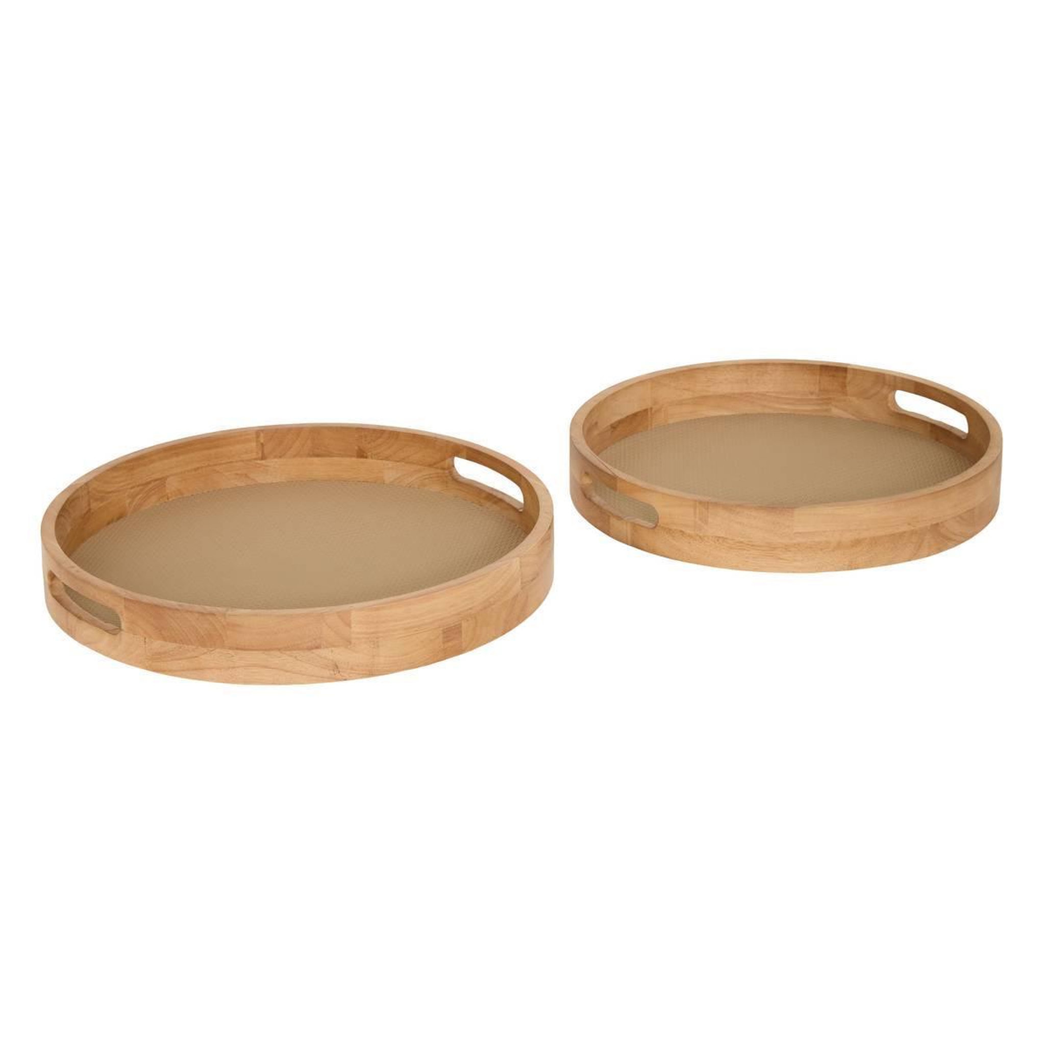 ATMOSPHERA Lot de 2 plateaux déco  bonie  38cm taupe