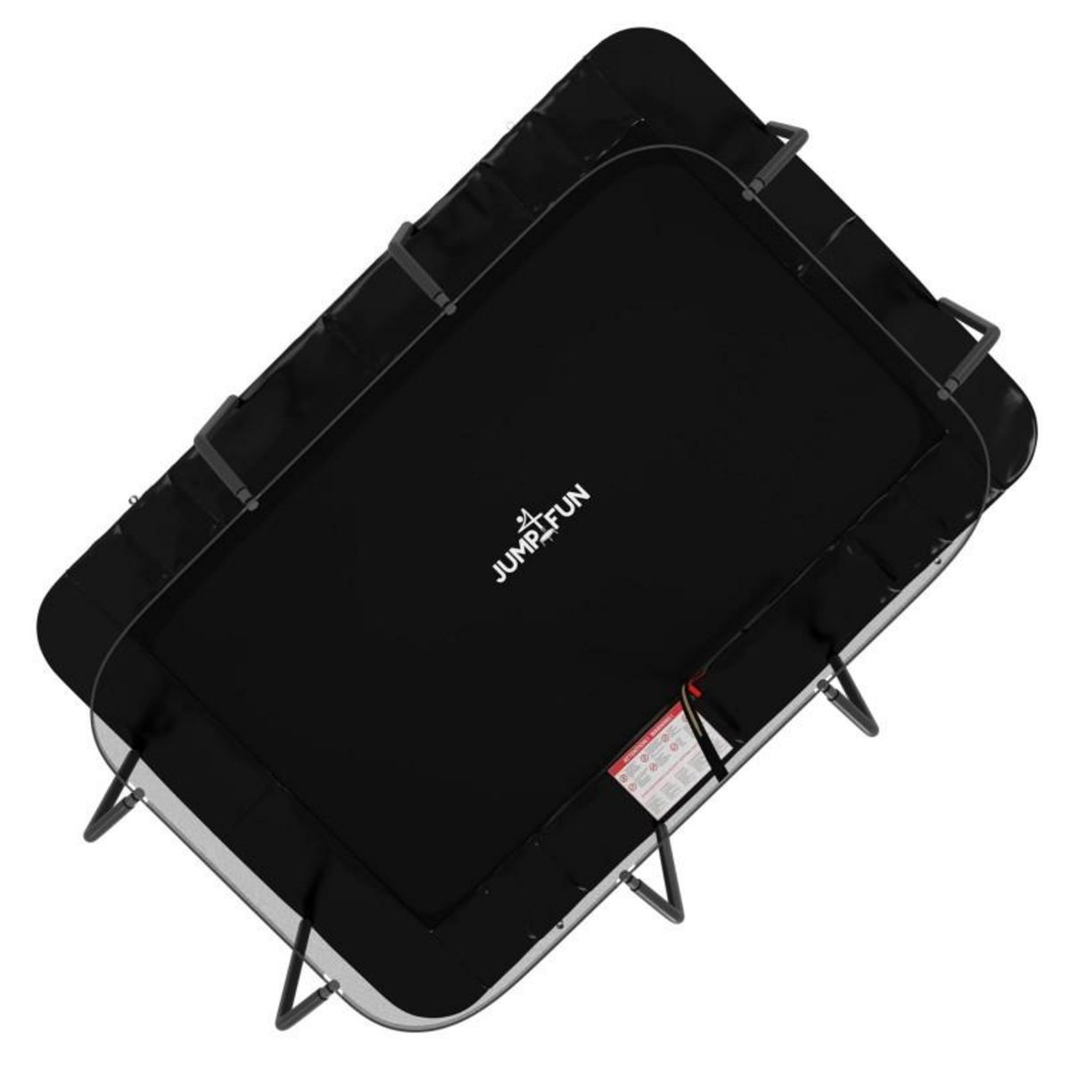 JUMP4FUN Trampoline extérieur Luxury Rectangle Noir - 244x366cm - avec Echelle, Tapis de Saut, Matelas de protection et Filet de sécurité