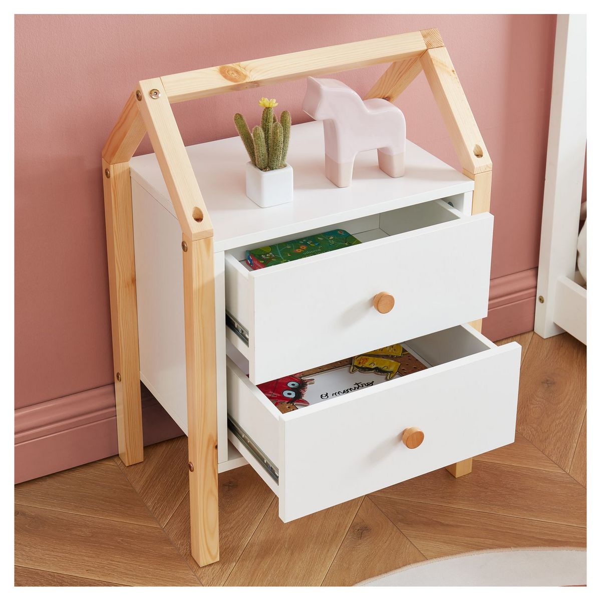 Table de chevet enfant  2 tiroirs L46cm CLEM