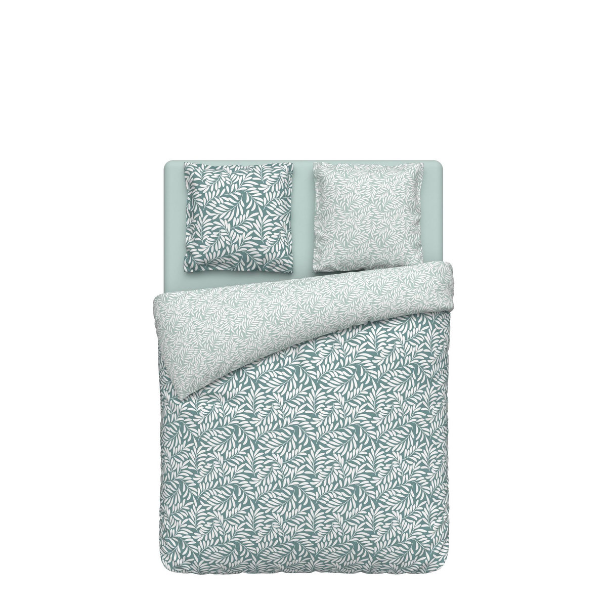 ACTUEL Parure housse de couette en microfibre motif végétal MARISA