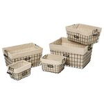 ATMOSPHERA Lot de 5 Corbeilles de Rangement  Métal  51cm Beige