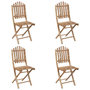 Voir la diapositive 4 : VIDAXL Ensemble a manger d'exterieur pliable 5pcs avec coussins Bambou