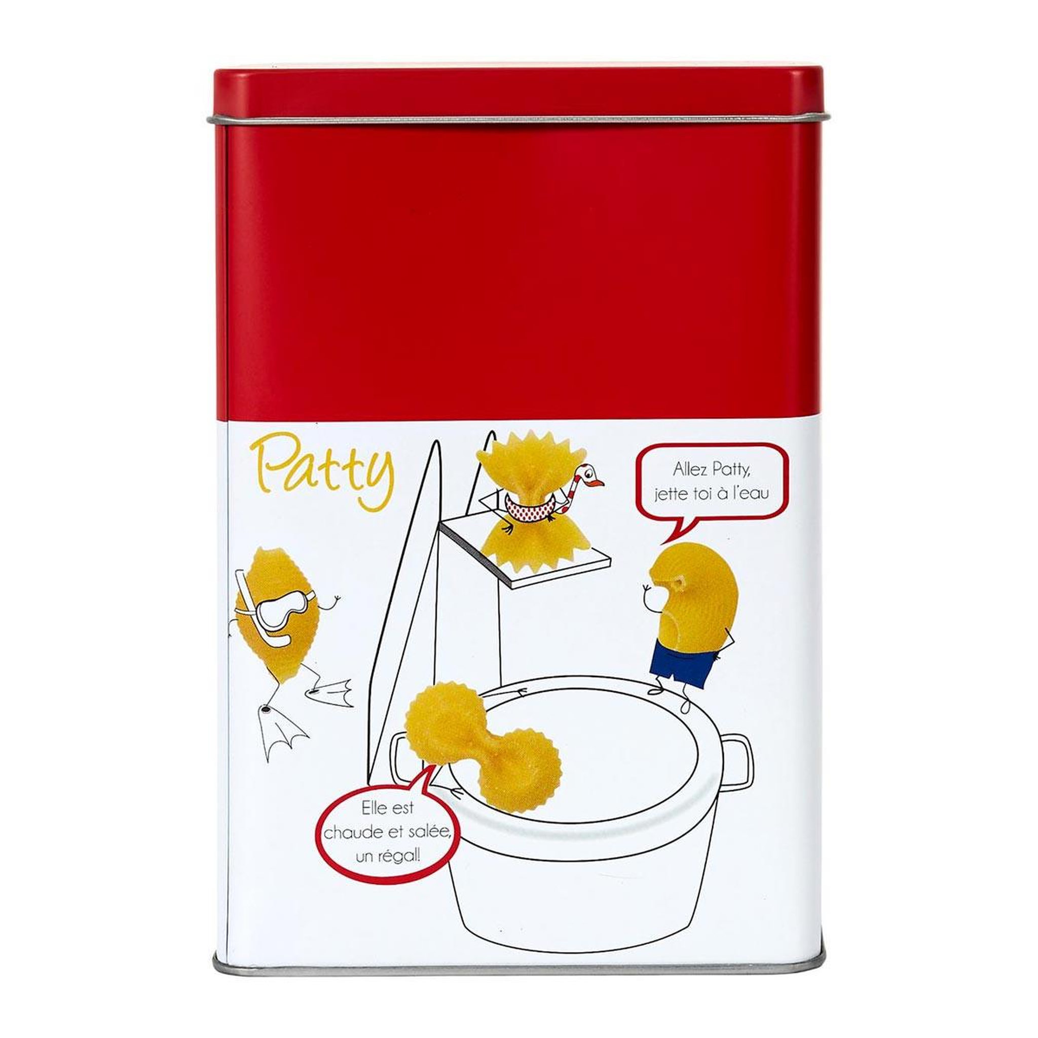 Voir la diapositive 2 : COOK CONCEPT Boîte à pâtes en métal  ludique  18cm rouge