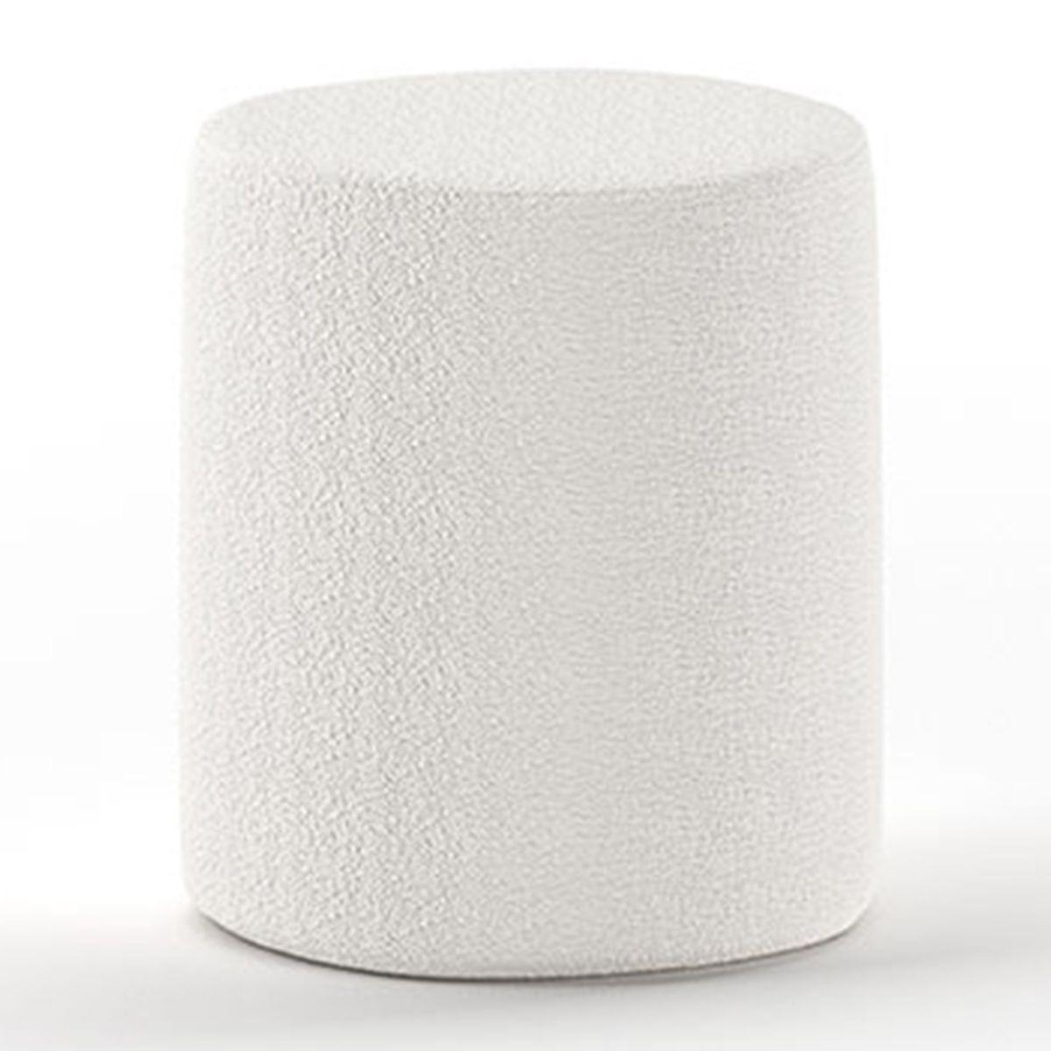 Paris Prix Pouf design bouclé  moon  41cm blanc