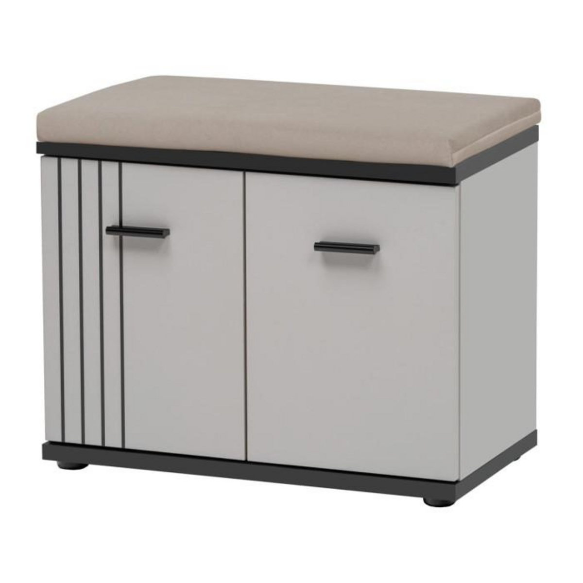 Paris Prix Ensemble Vestiaire Rembourré 3P  Hugo  90cm Gris & Noir