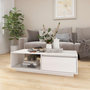 Voir la diapositive 1 : VIDAXL Table basse blanc 110x50x33,5 cm bois de pin massif