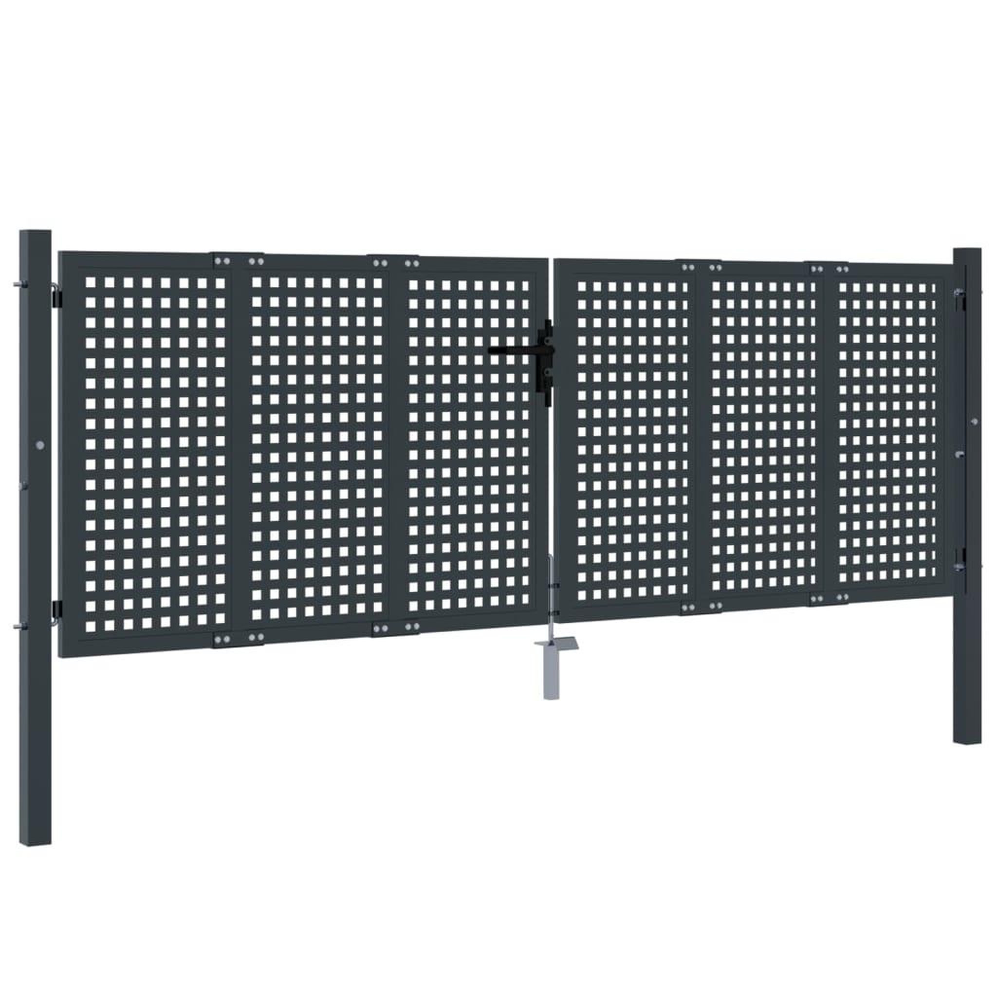 Voir la diapositive 2 : VIDAXL Portail de jardin anthracite 300 x 125 cm acier