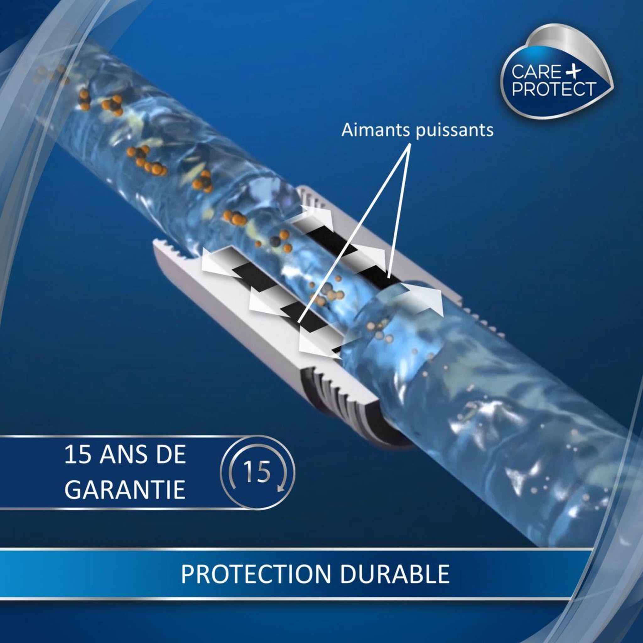 Voir la diapositive 4 : CARE PROTECT Anti-calcaire magnétique magnetique Puissance  19 800 Gauss
