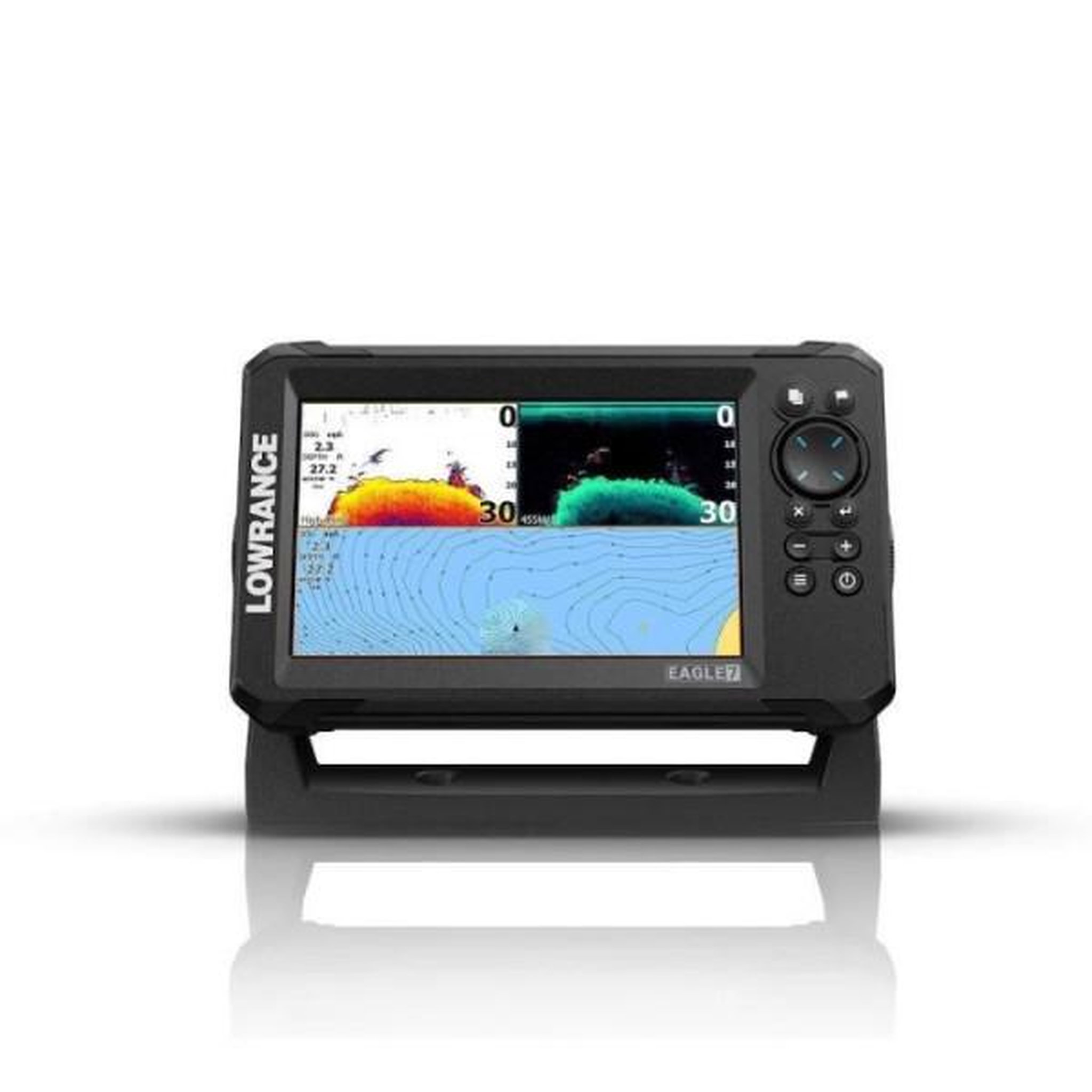 Voir la diapositive 4 : N/A Combiné GPS sondeur - LOWRANCE - Eagle 7 - Sonde 83/200 HDI - Écran IPS - FishReveal™