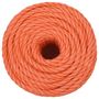 Voir la diapositive 3 : VIDAXL Corde de travail Orange 10 mm 50 m Polypropylene