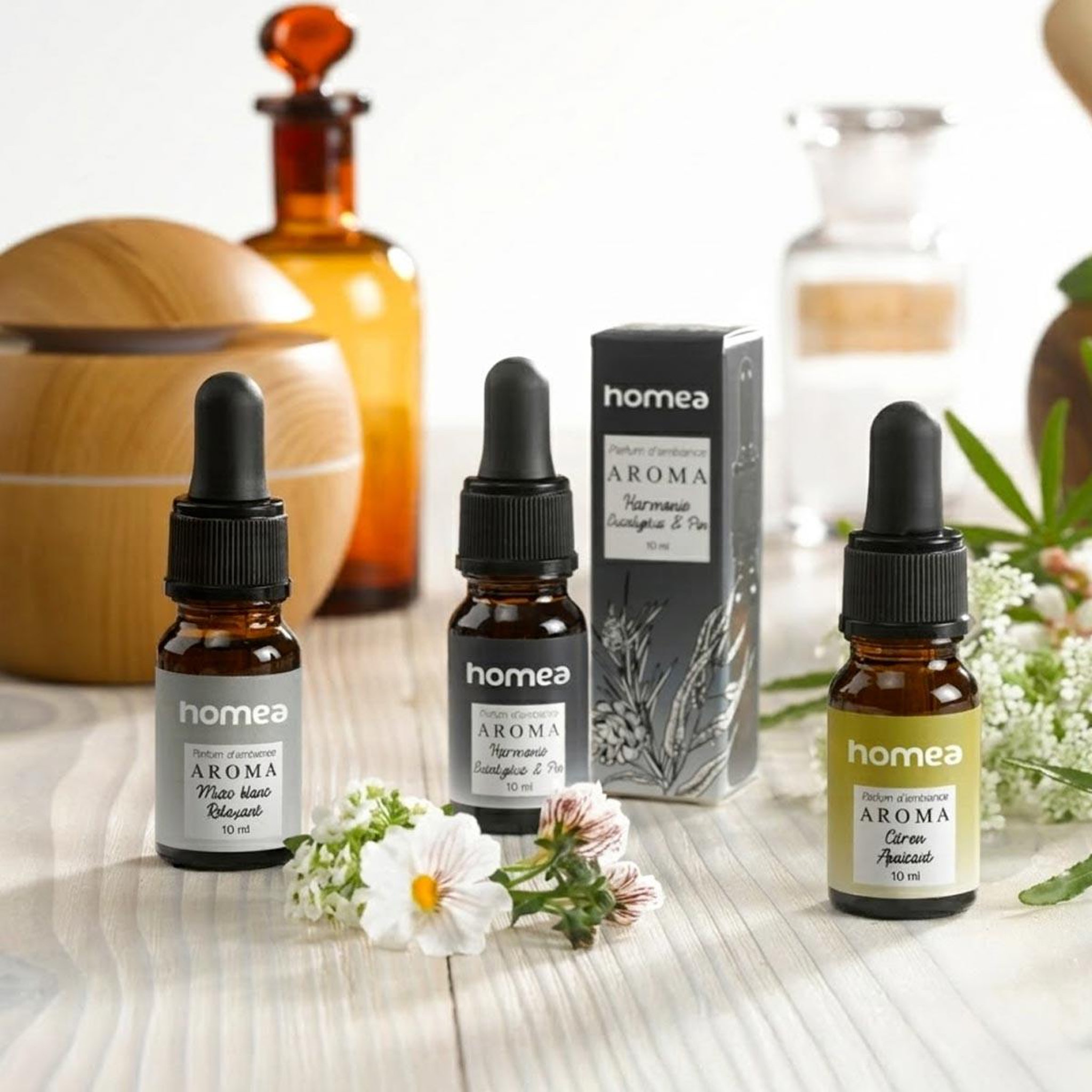Voir la diapositive 3 : HOMEA Parfum d'ambiance  aroma  10ml musc blanc relaxant