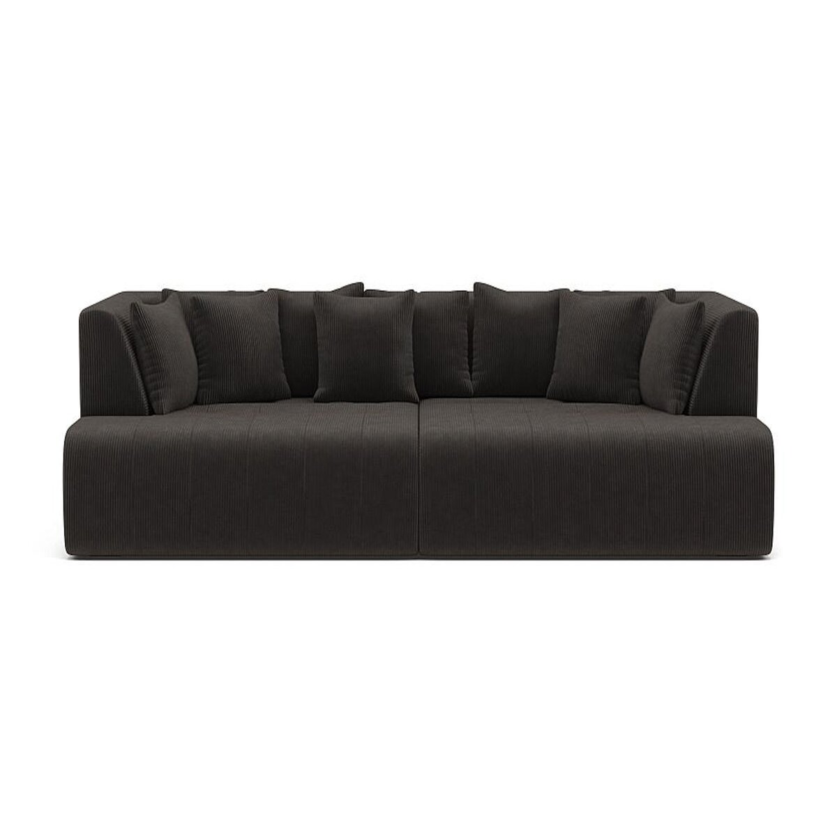 LISA DESIGN Onyx - canapé droit 4 places avec double méridienne - assise profonde - en velours côtelé