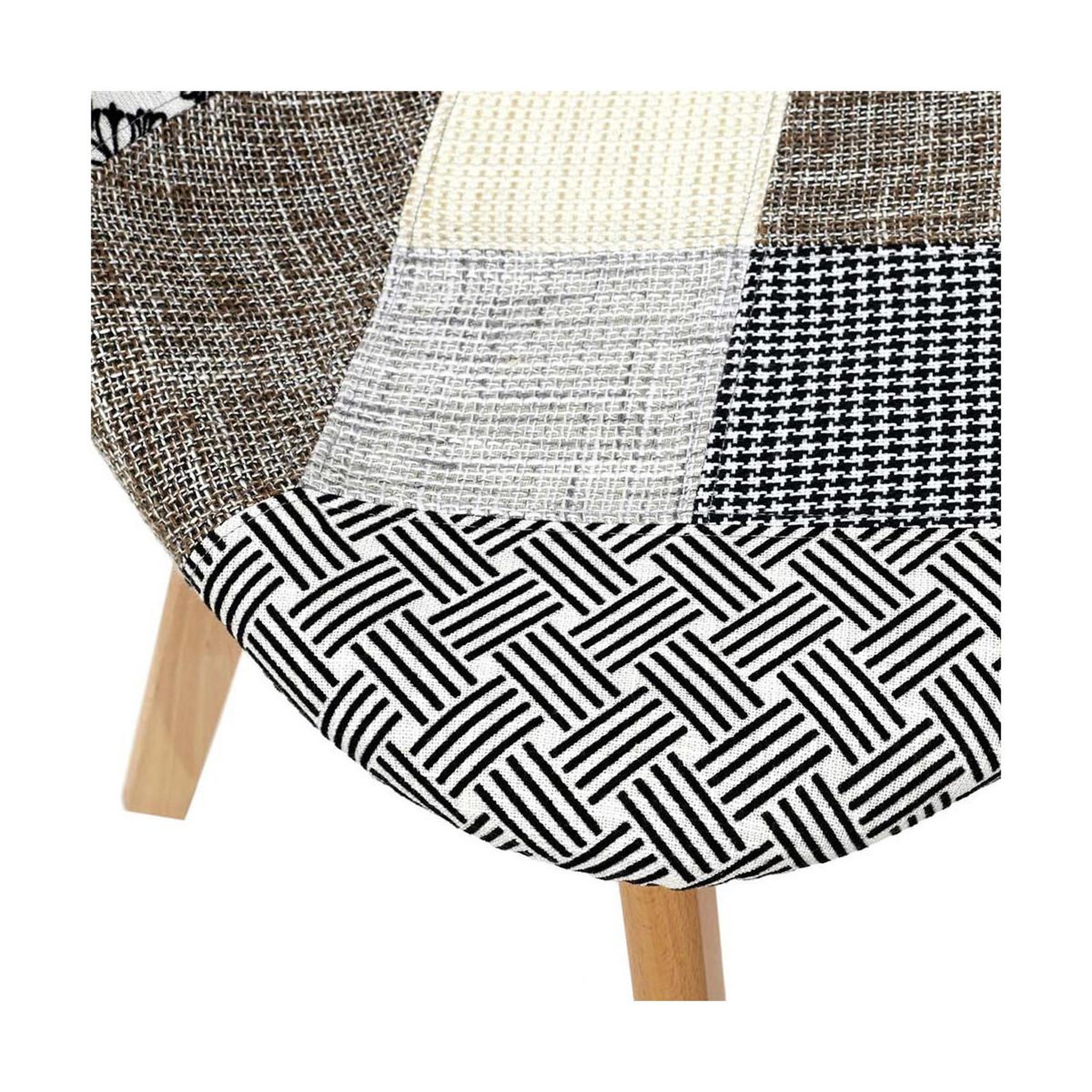 Voir la diapositive 5 : The Home Deco Factory Lot de 4 chaises design  patchwork  86cm gris