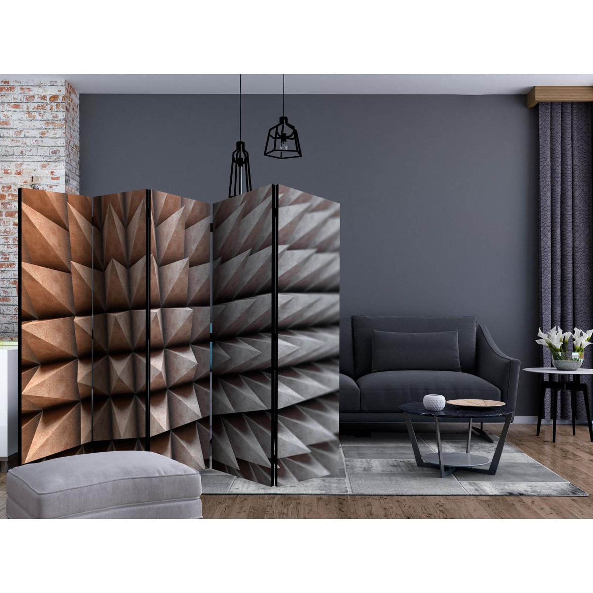 Voir la diapositive 2 : Paris Prix Paravent 5 volets  steel defense  172x225cm