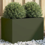 VIDAXL Jardiniere vert olive 62x40x39 cm acier