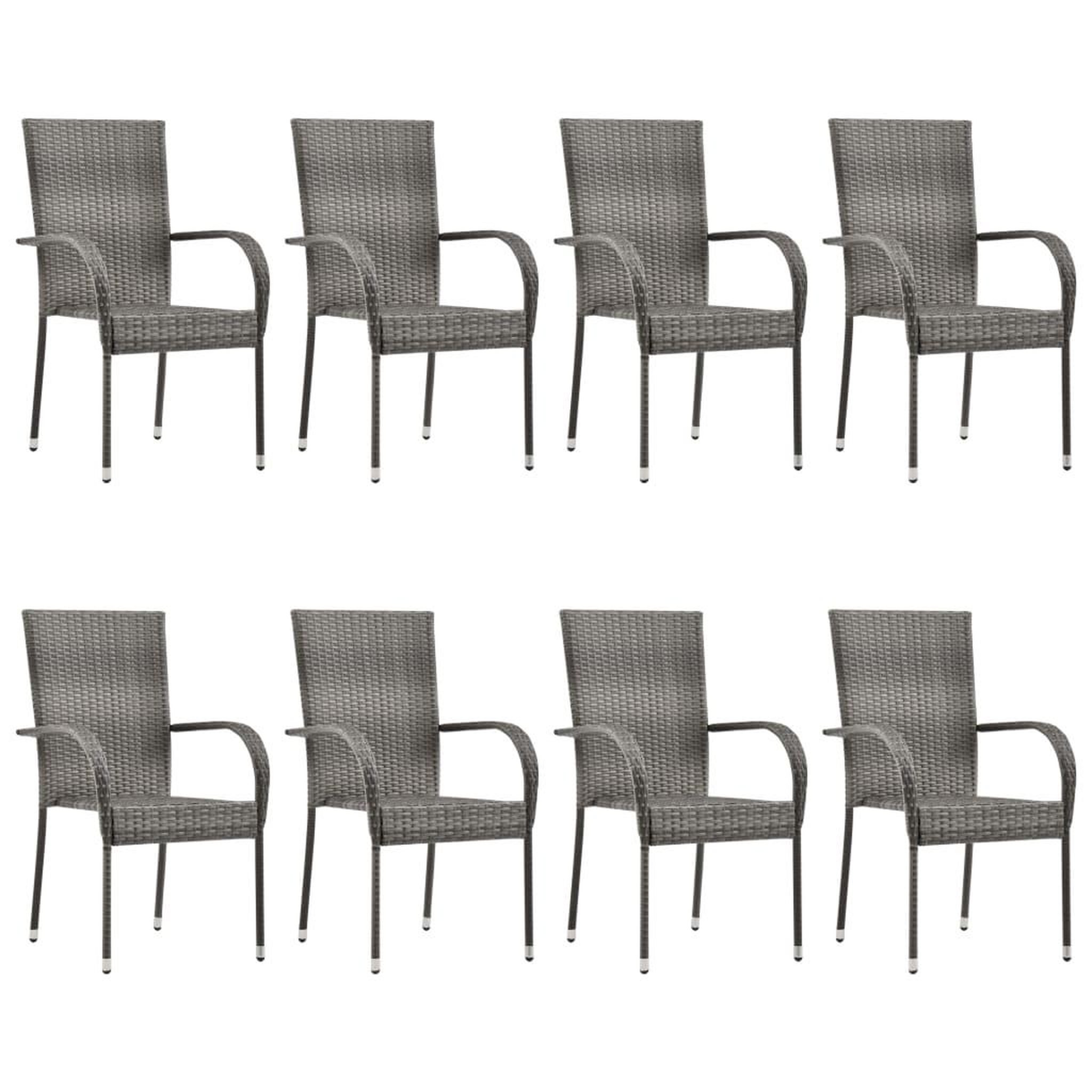 Voir la diapositive 5 : VIDAXL Ensemble a manger de jardin 9 pcs Gris