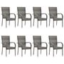 Voir la diapositive 5 : VIDAXL Ensemble a manger de jardin 9 pcs Gris