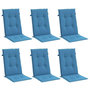Voir la diapositive 3 : VIDAXL Coussins de chaise a dossier haut lot de 6 bleu melange tissu