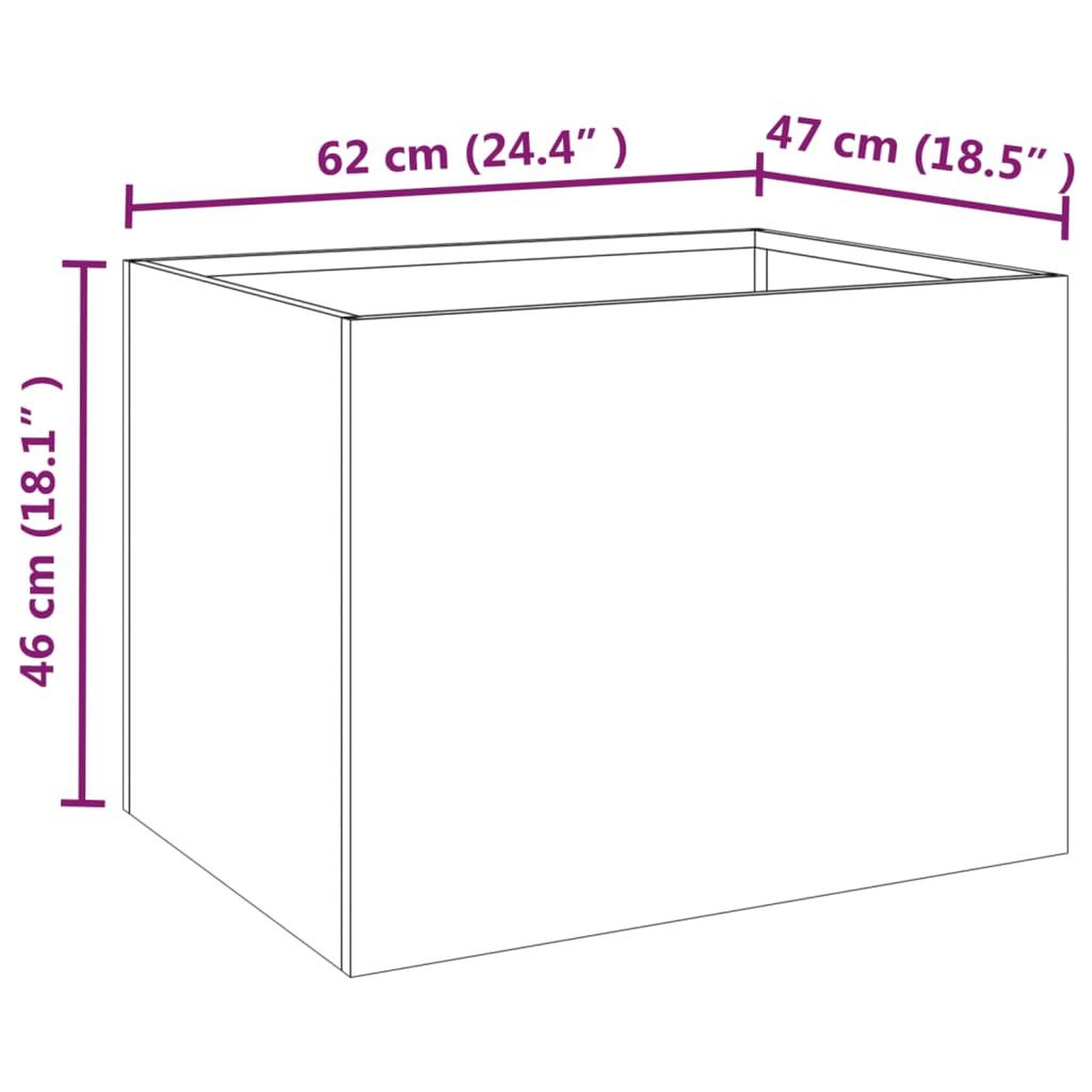 Voir la diapositive 6 : VIDAXL Jardiniere 62x47x46 cm acier corten