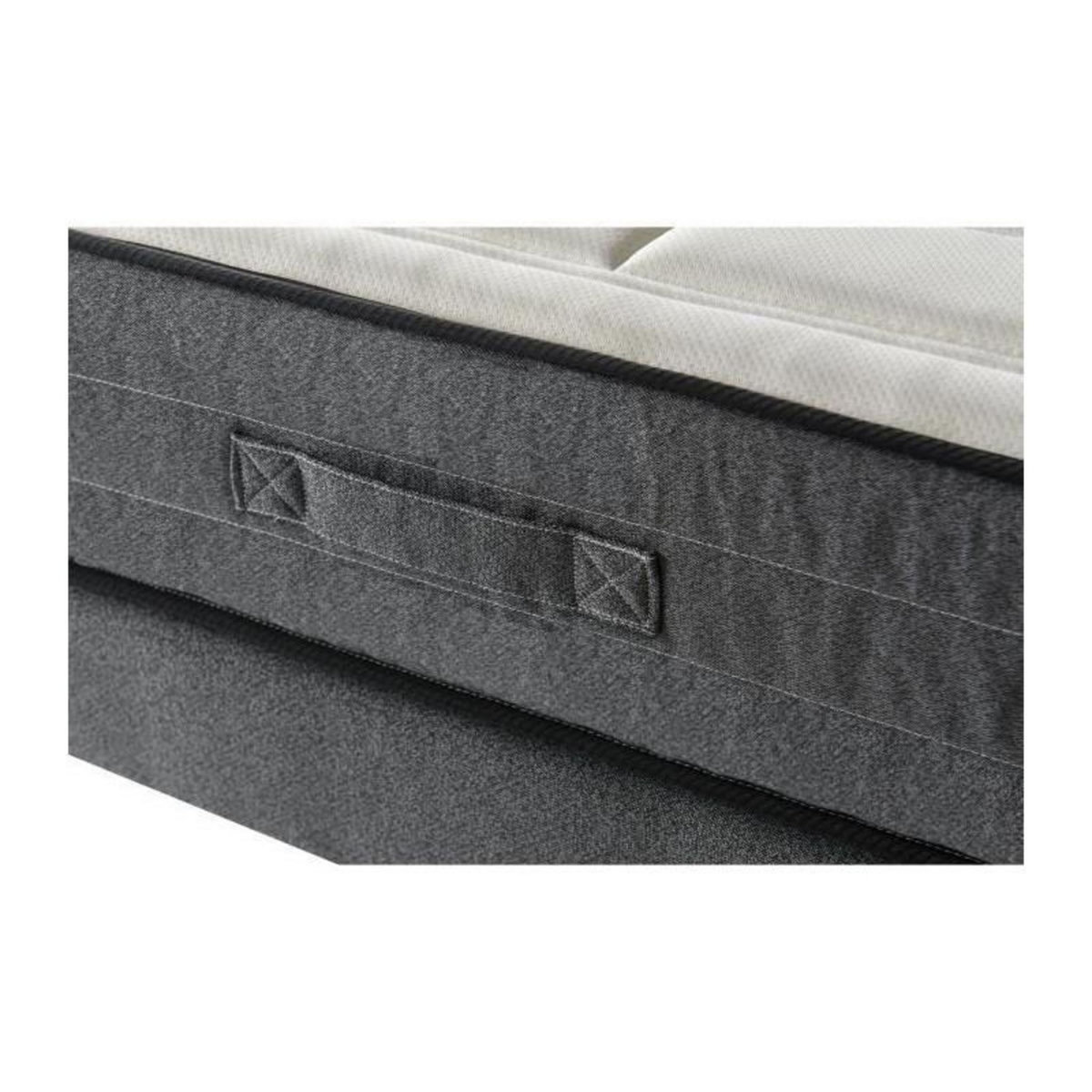 DEKO DREAM DEKO DREAM Ensemble matelas + sommier 140x190 cm - Mousse memoire - 28cm - 5 zones - Ferme - HOTEL PREMIUM LUX