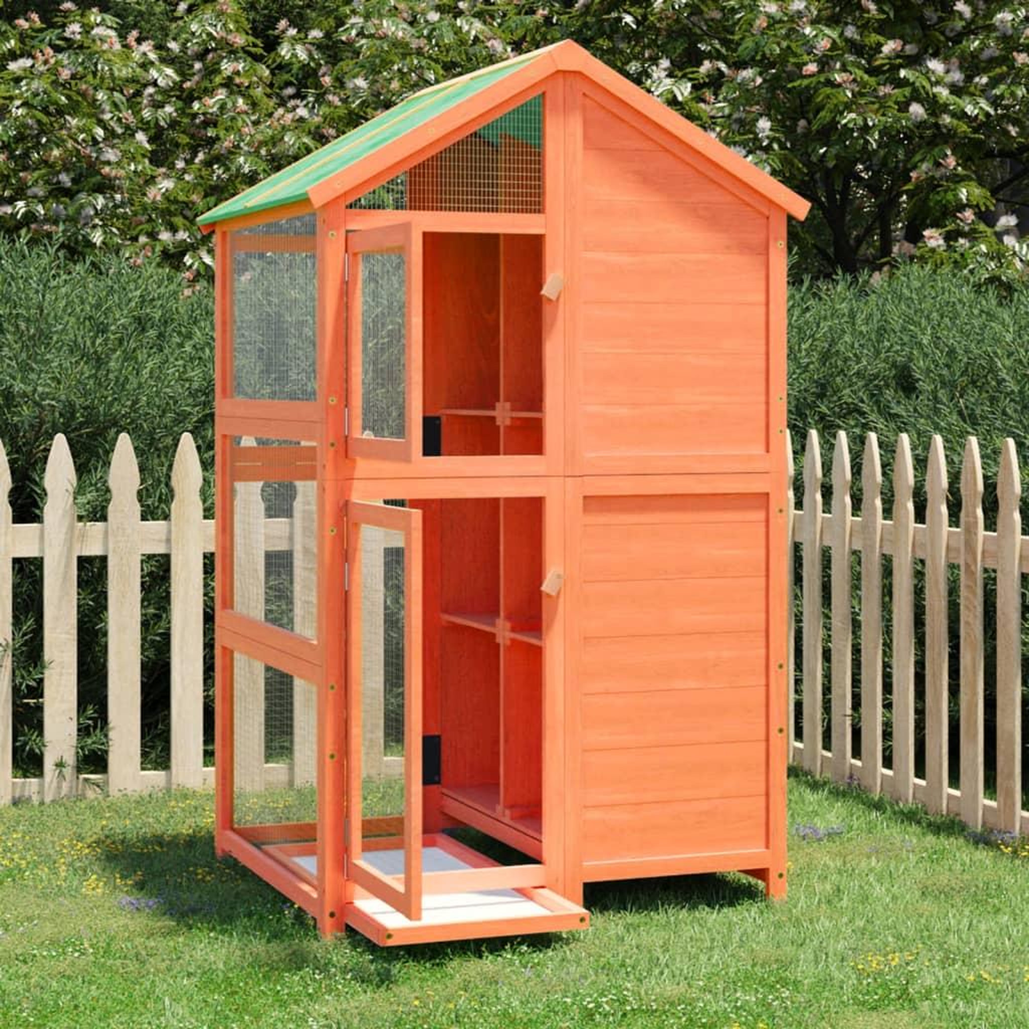 Voir la diapositive 1 : VIDAXL Maison a oiseaux marron 97x81x152 cm bois massif de pin