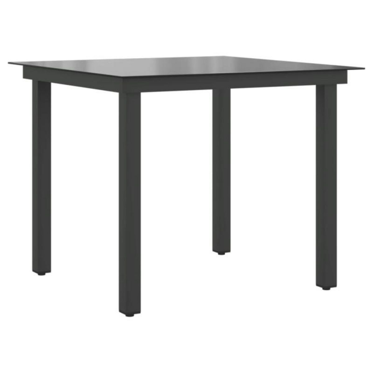 VIDAXL Table de jardin Noir 80x80x74 cm Aluminium et verre