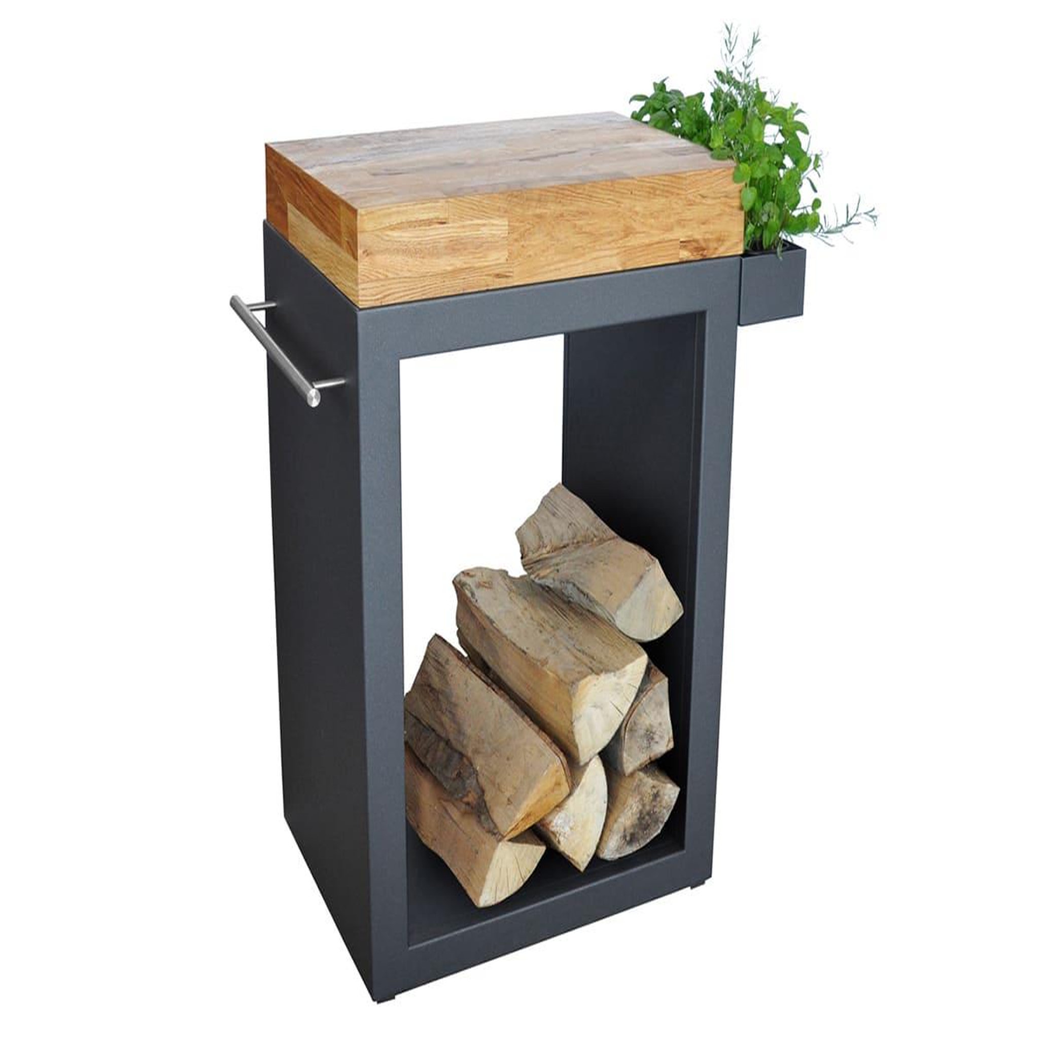 Voir la diapositive 4 : ARTISS DESIGN Meuble multifonction graphite avec tablette bois 60 x 45 x 91 cm - artiss