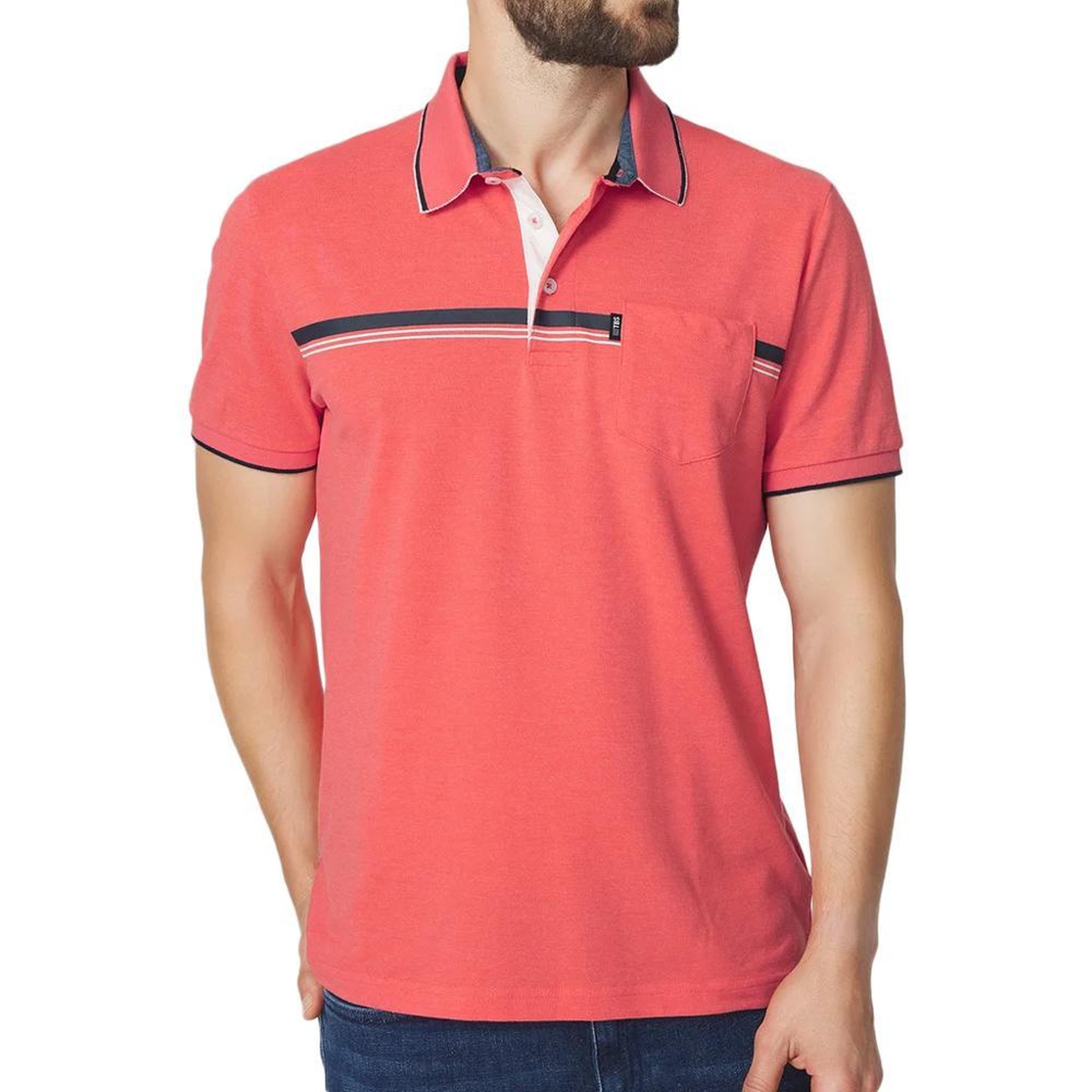 TBS Polo Corail Homme TBS KAMALPOL. Coloris disponibles : Rose