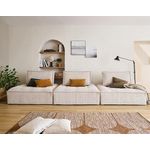 LISA DESIGN Marisol - canapé modulable droit 3 places - velours texturé. Coloris disponibles : Bleu, Gris, Orange, Beige, Vert, Jaune