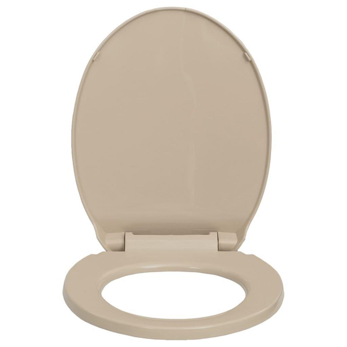 VIDAXL Siege de toilette a fermeture en douceur Beige Ovale