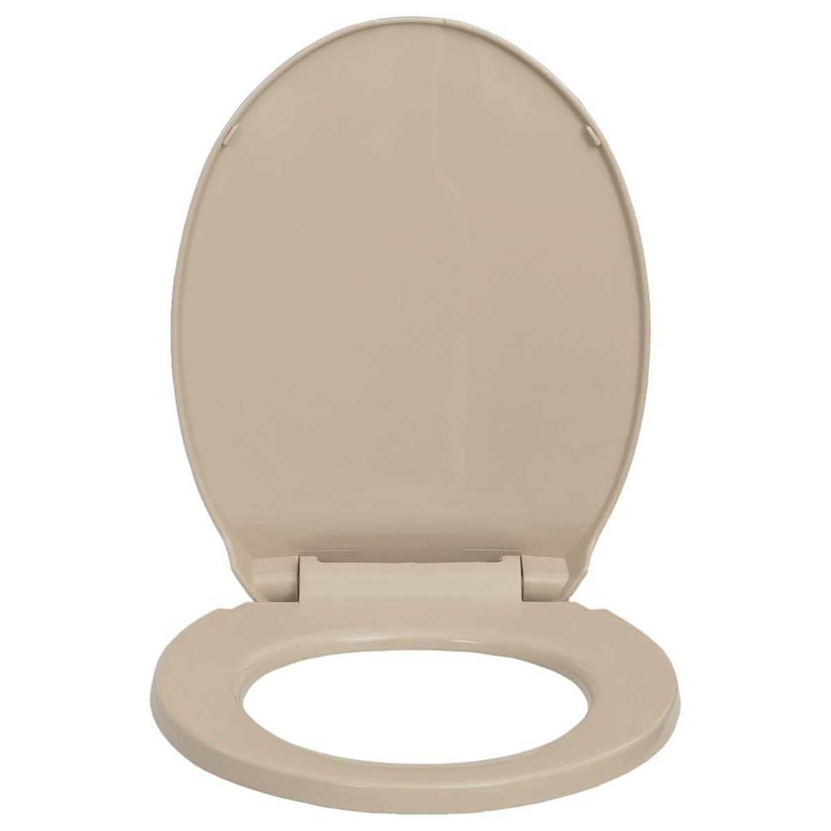 VIDAXL Siege de toilette a fermeture en douceur Beige Ovale