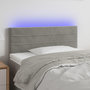 Voir la diapositive 1 : VIDAXL Tete de lit a LED Gris clair 80x5x78/88 cm Velours