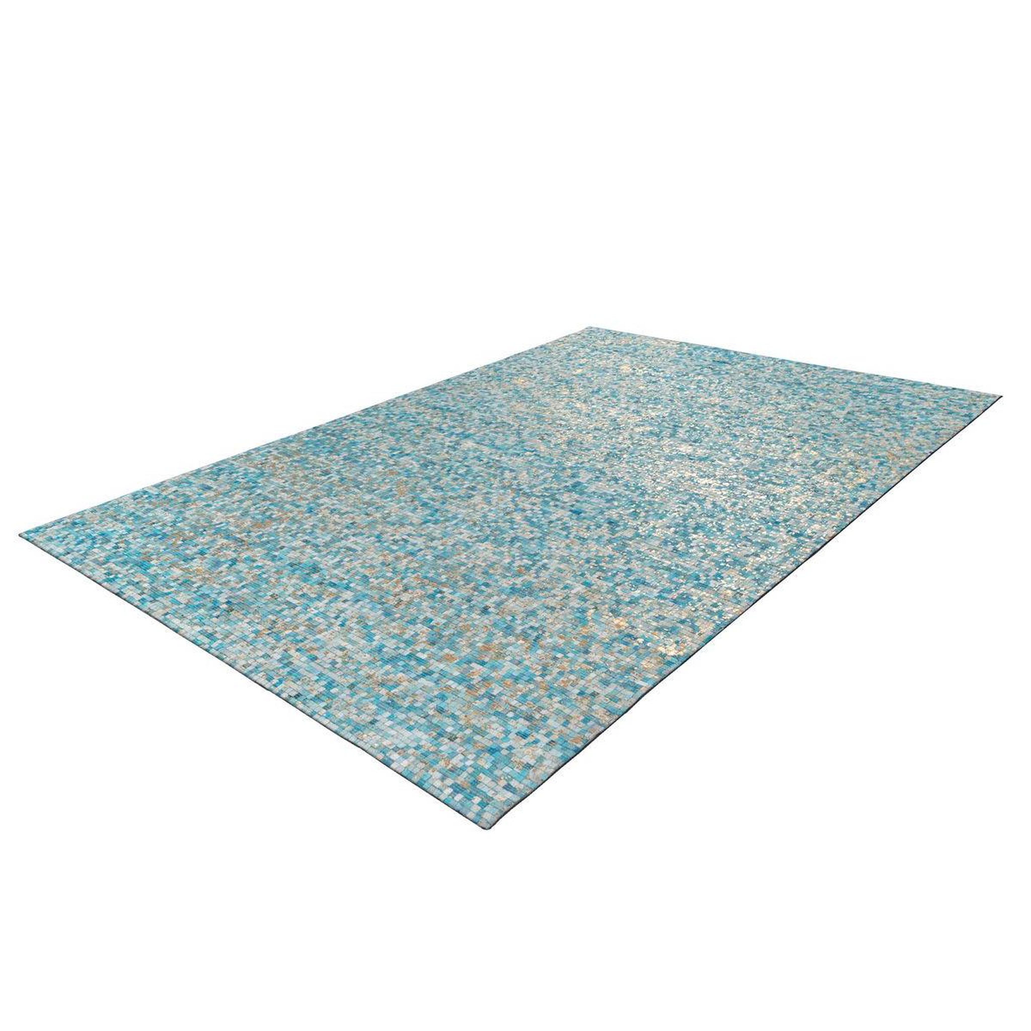 Voir la diapositive 4 : Paris Prix Tapis en cuir fait main  finish  turquoise & or