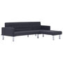 Voir la diapositive 2 : VIDAXL Canape-lit en forme de L Gris fonce Polyester