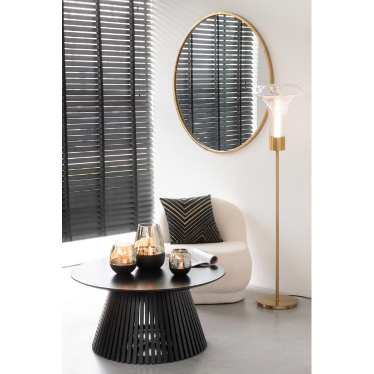 Paris Prix Lampadaire en Verre  Vito  155cm Transparent & Or