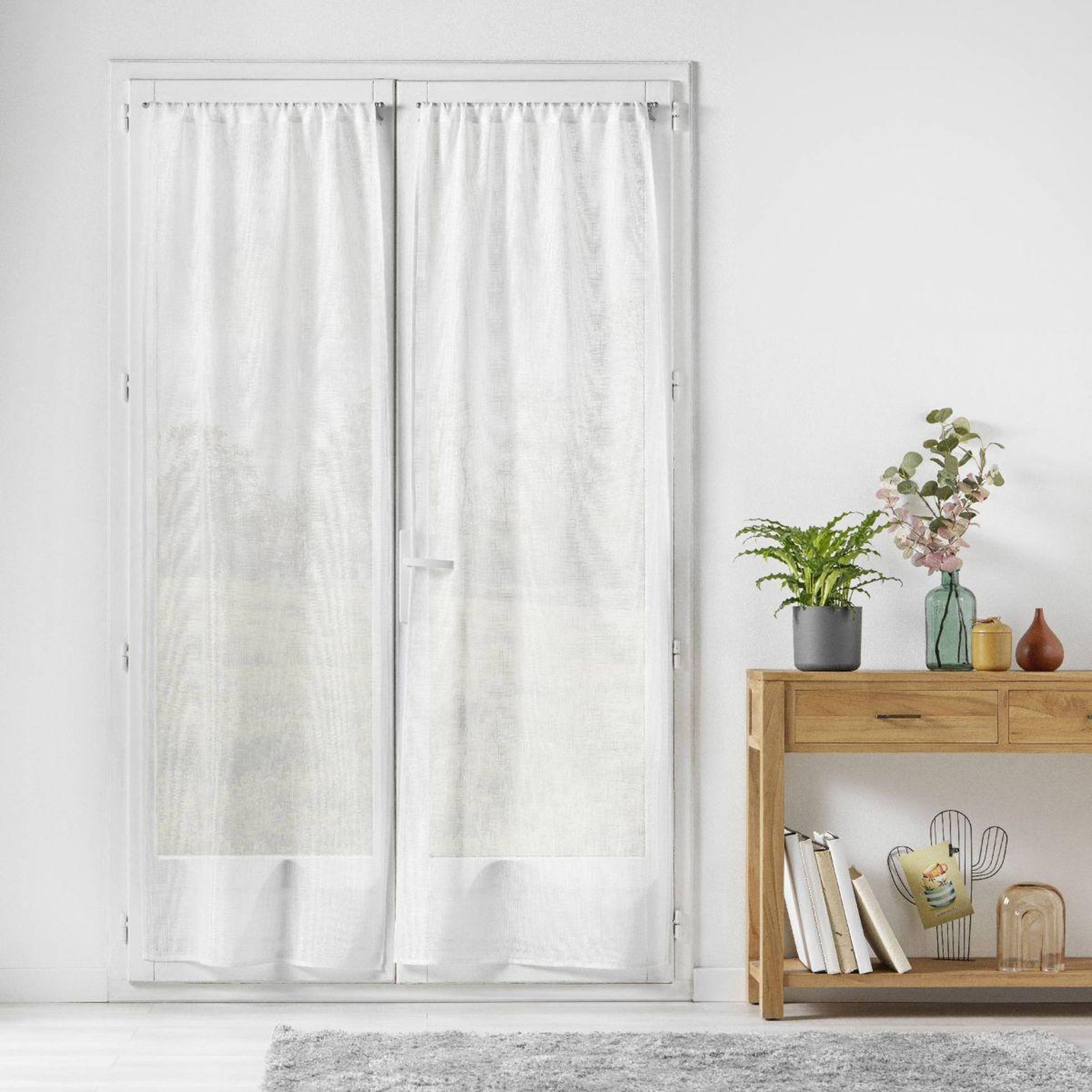 Voir la diapositive 3 : Douceur d'Intérieur Paire de voilages passe-tringle  haltona  70x240cm blanc