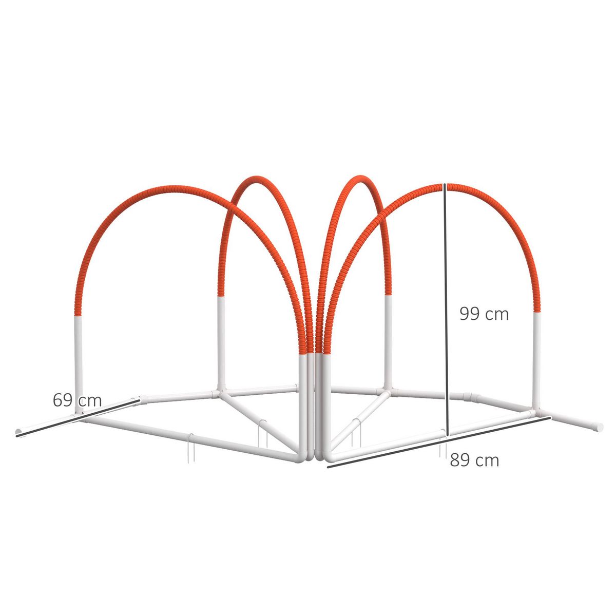 PAWHUT Kit d'agilité pour chien 4 pièces - hooper agility - arceaux entrainement, obstacle, sac de transport inclus - orange