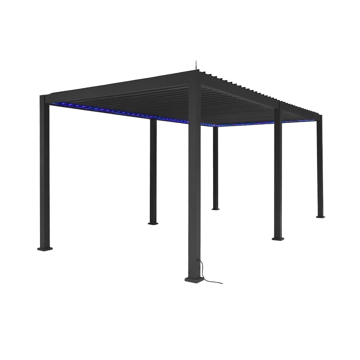 SWEEEK Pergola bioclimatique motorisée aluminium 6x3m LED + 4 stores 3m Triomphe