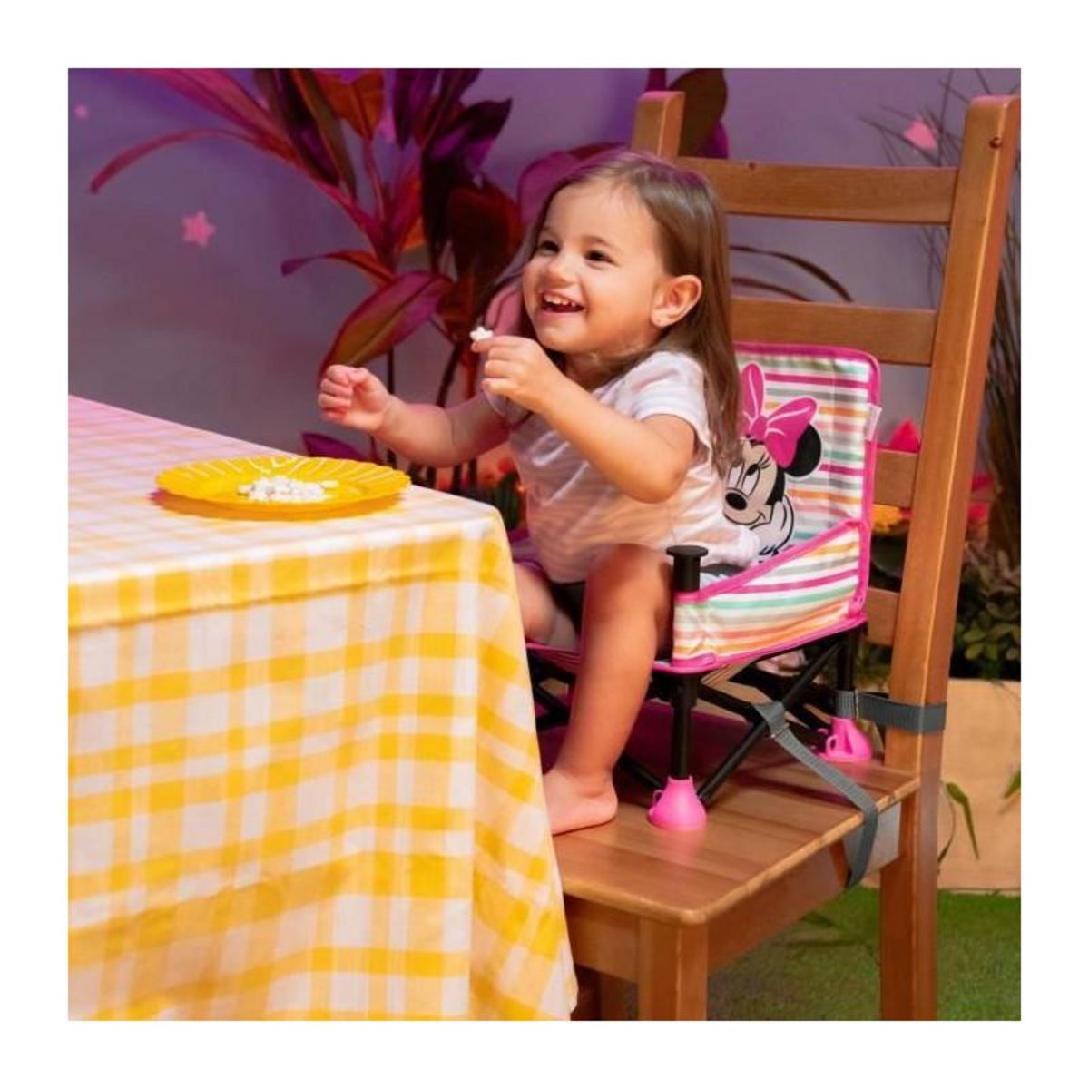 DISNEY DISNEY BABY Chaise d'appoint Minnie Mouse, réhausseur Pop 'n Sit, intérieur, extérieur, pratique et compacte, pliage rapide,