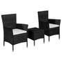 Voir la diapositive 1 : VIDAXL Ensemble de bistro 3 pcs Resine tressee Noir