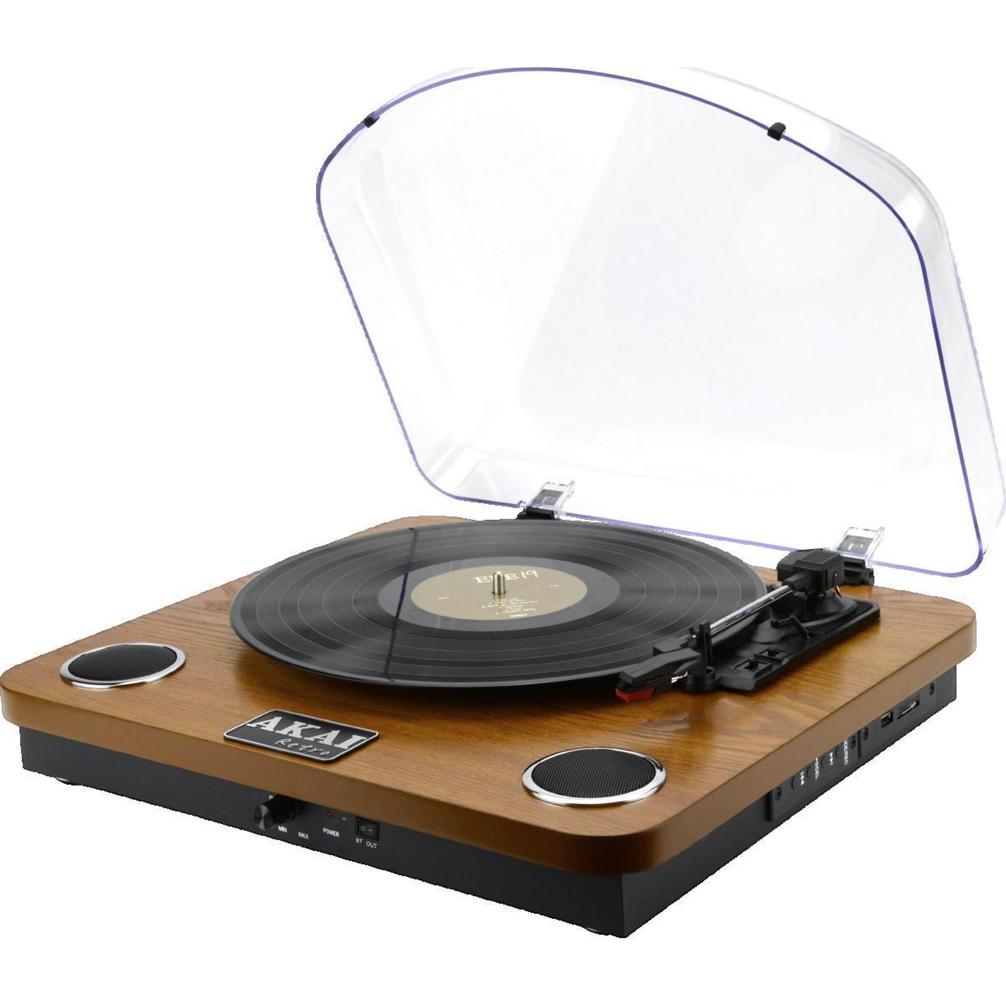 Voir la diapositive 2 : AKAI Platine vinyle Akai avec Bluetooth et finition bois rubis