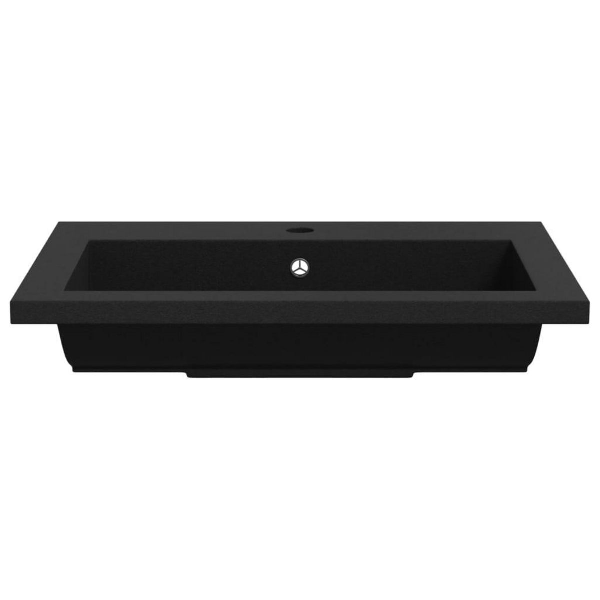 VIDAXL Lavabo en granit 600 x 450 x 120 mm Noir
