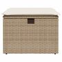 Voir la diapositive 4 : VIDAXL Tabouret de jardin avec coussin beige 55x55x37cm resine tressee