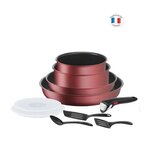 TEFAL TEFAL L3989502 INGENIO DAILY CHEF Rouge Surprise Set 10 pieces, revetement antiadhésif, tous feux dont induction