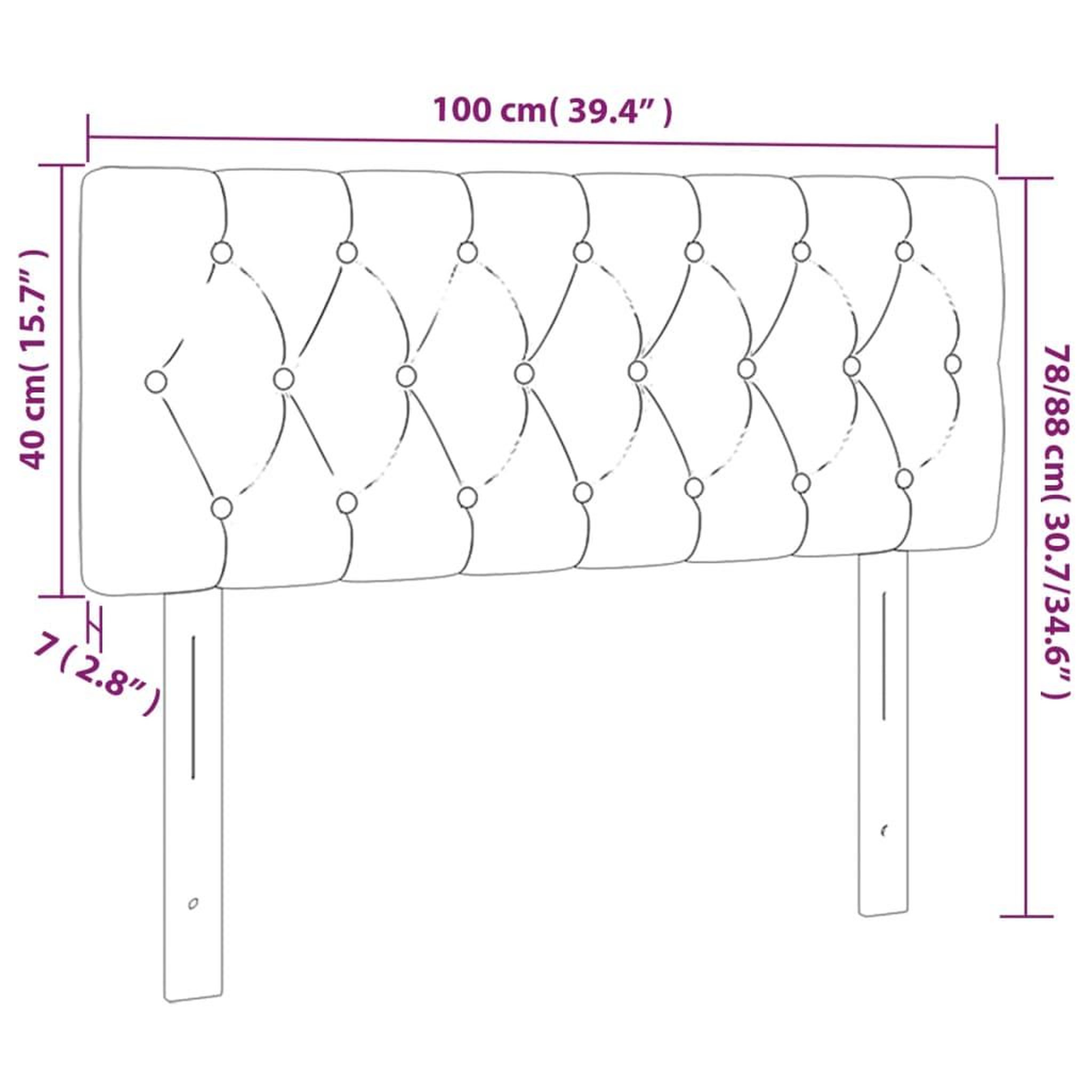 Voir la diapositive 6 : VIDAXL Tete de lit a LED Gris fonce 100x7x78/88 cm Velours