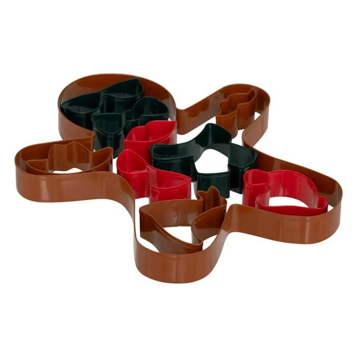 FIVE Lot de 10 Emporte-Pièces en Inox  Pain d'Épice  22cm Multicolore