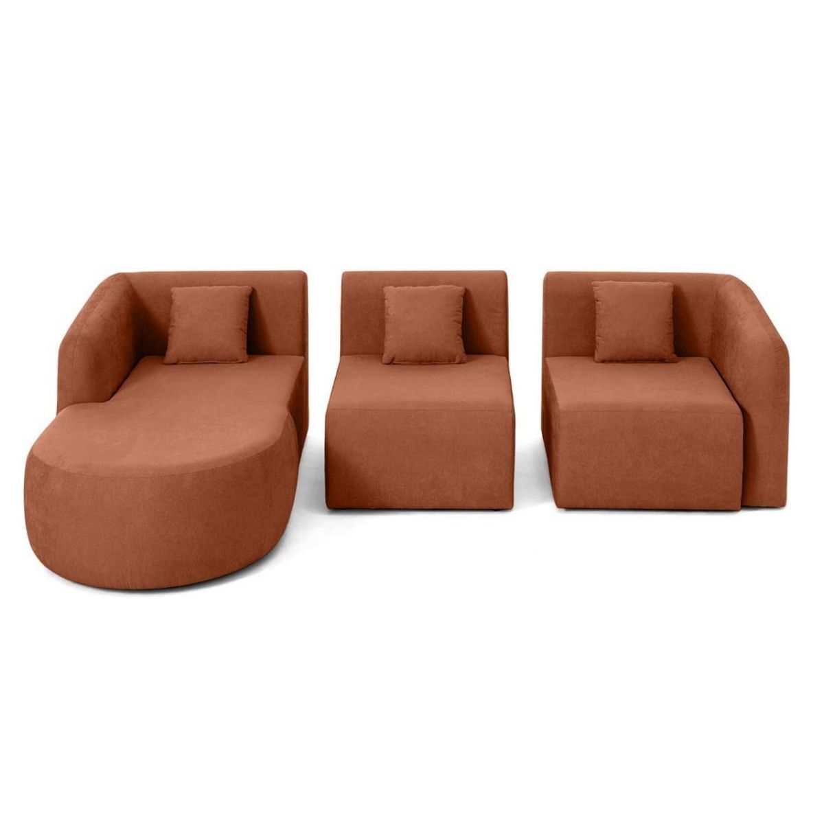 LISA DESIGN Ikare - canapé modulable d'angle gauche - 4 places - en tissu