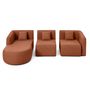 Voir la diapositive 2 : LISA DESIGN Ikare - canapé modulable d'angle gauche - 4 places - en tissu