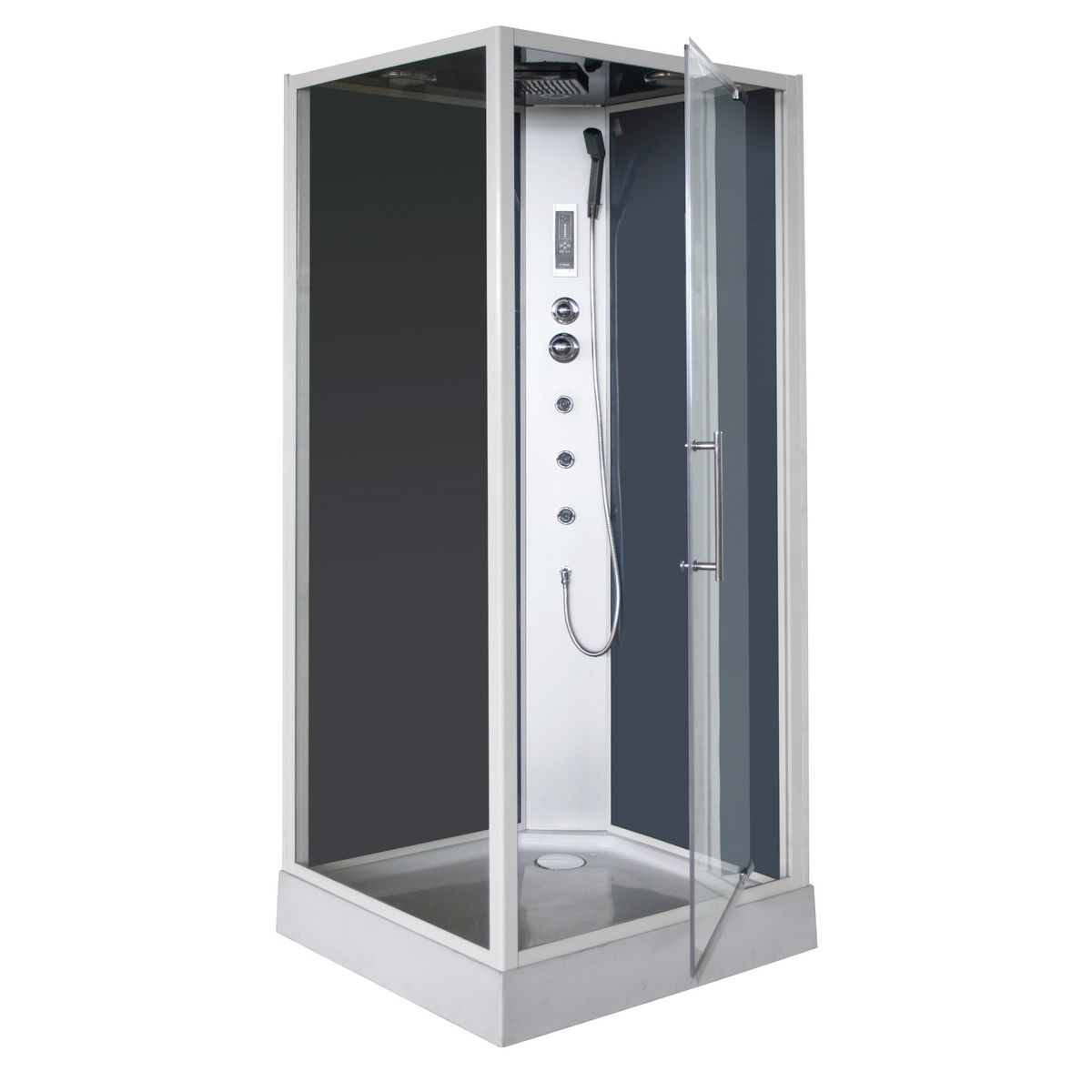 AQUA+ Cabine de douche hydromassante carré Niky 90 x 90 x 215 cm