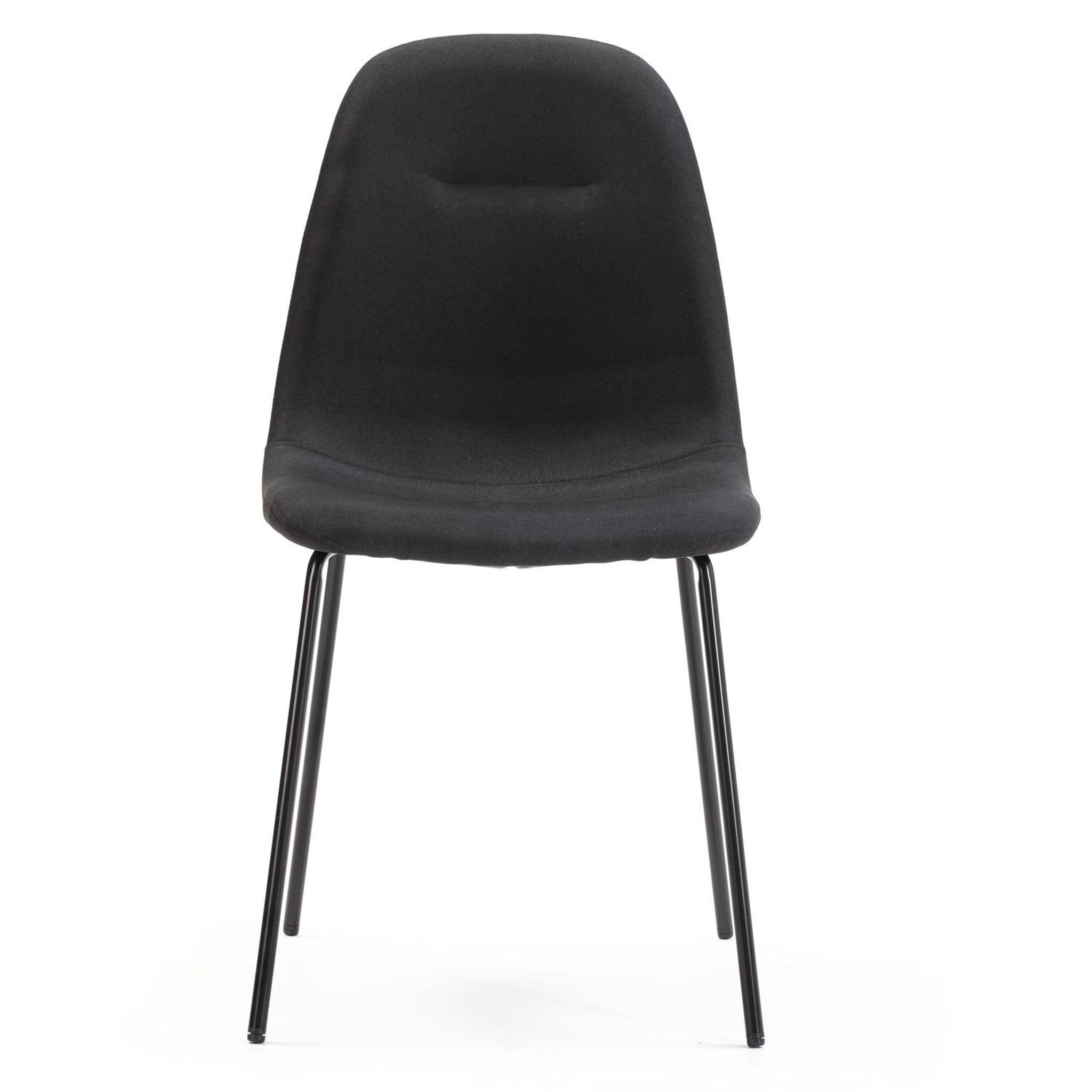 Voir la diapositive 2 : VS VENTA-STOCK Pack 2 chaises Salle à Manger Brenda tapissées Noir, 44 cm x 54 cm x 85 cm